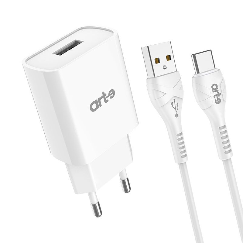 Caricatore Rete Usb 2.1A + Cavo Type-C