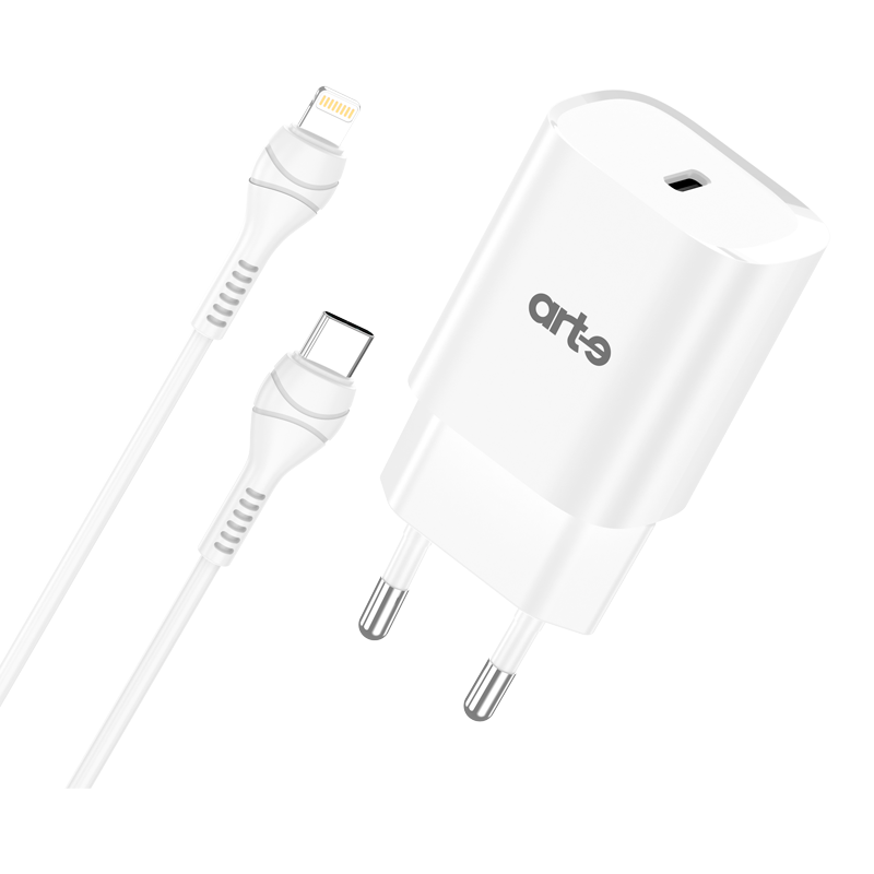 Caricatore Rete Usb-C 20W + Cavo Usb-C/Lightning