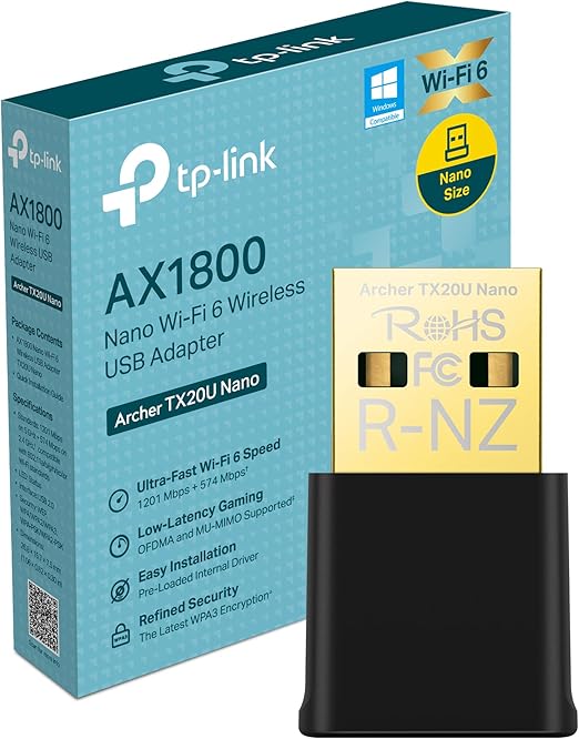 Adattatore Wireless USB 2.0 Wi-Fi 6 AX 1800 MBPS