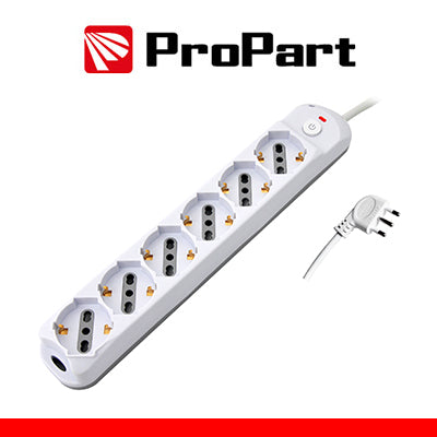 Multipresa 6 porte Schuko/Ital.