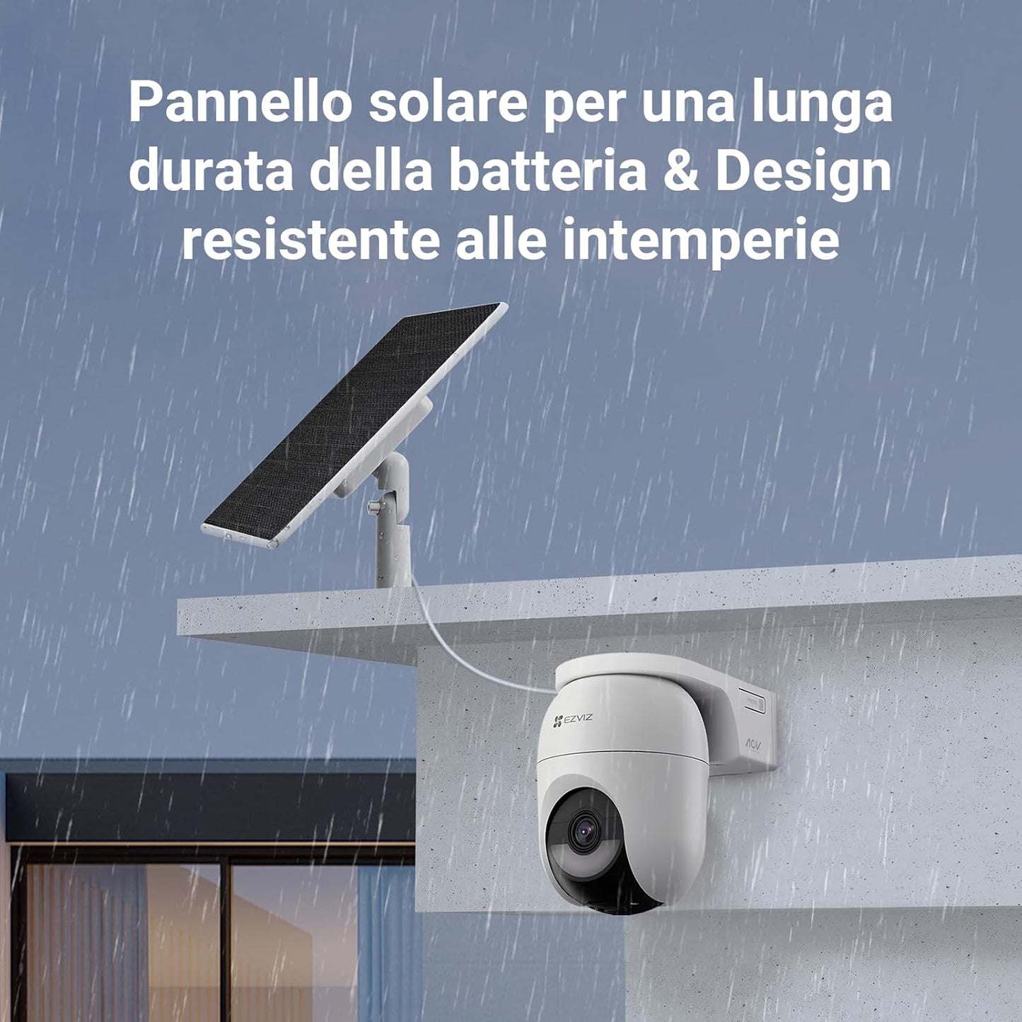 Webcam Esterna a Batteria Network ipcam Wireless 2K + Pannello Solare 5W