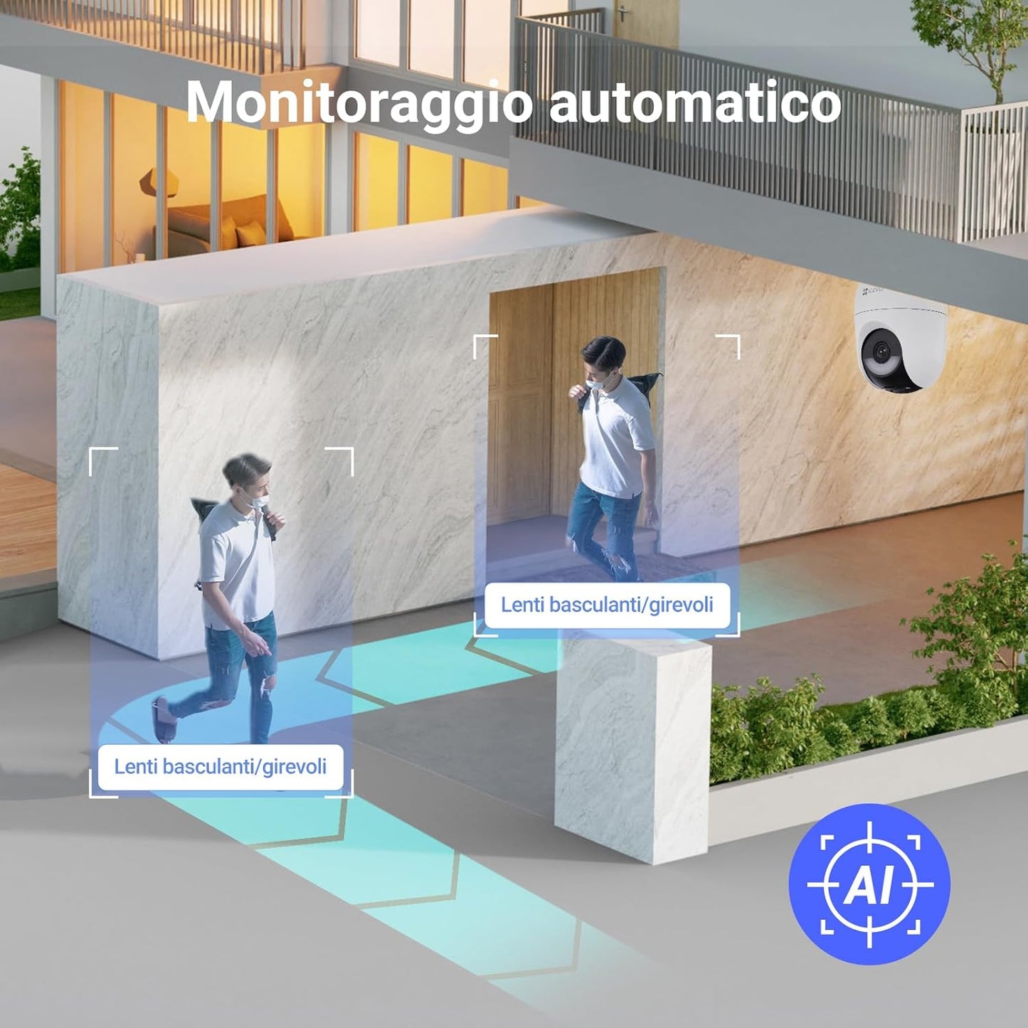 Webcam Esterna a Batteria Network ipcam Wireless 2K + Pannello Solare 5W