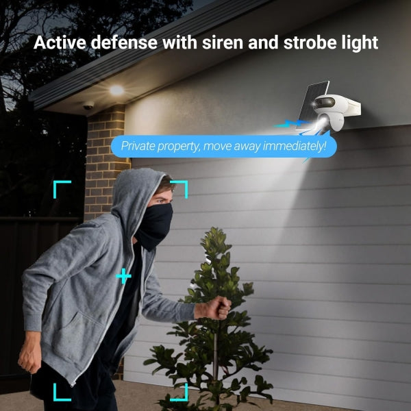 Webcam Esterna a Batteria Network ipcam Wireless Dual 2K + Pannello Solare 8W