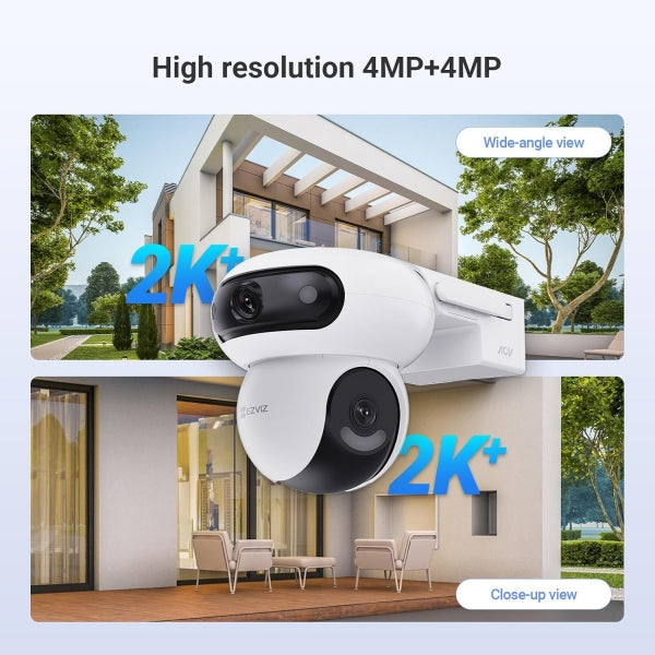 Webcam Esterna a Batteria Network ipcam Wireless Dual 2K + Pannello Solare 8W