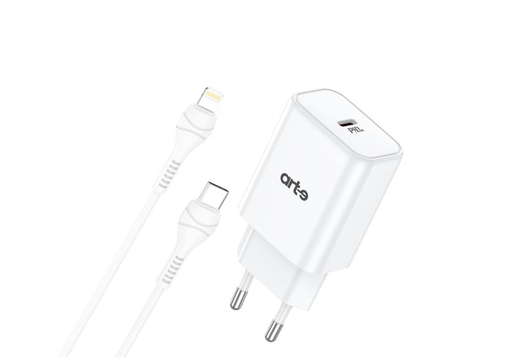 Caricatore Rete Type-C 20W + Cavo Usb-C/Lightning