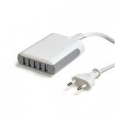 Caricatore Rete 5xUsb 2.0 8A universale col.bianco