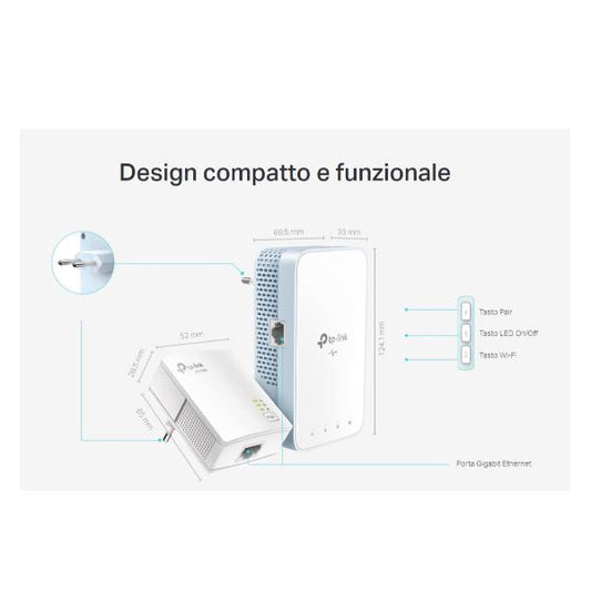 PowerLine AV1000 Wifi AC 750Mbs 2pz