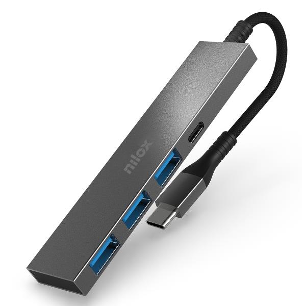 Hub Usb-C 3 Porte USB 3.0/1 Usb-C Alluminio