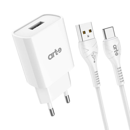 Caricatore Rete Usb 2.1A + Cavo Type-C