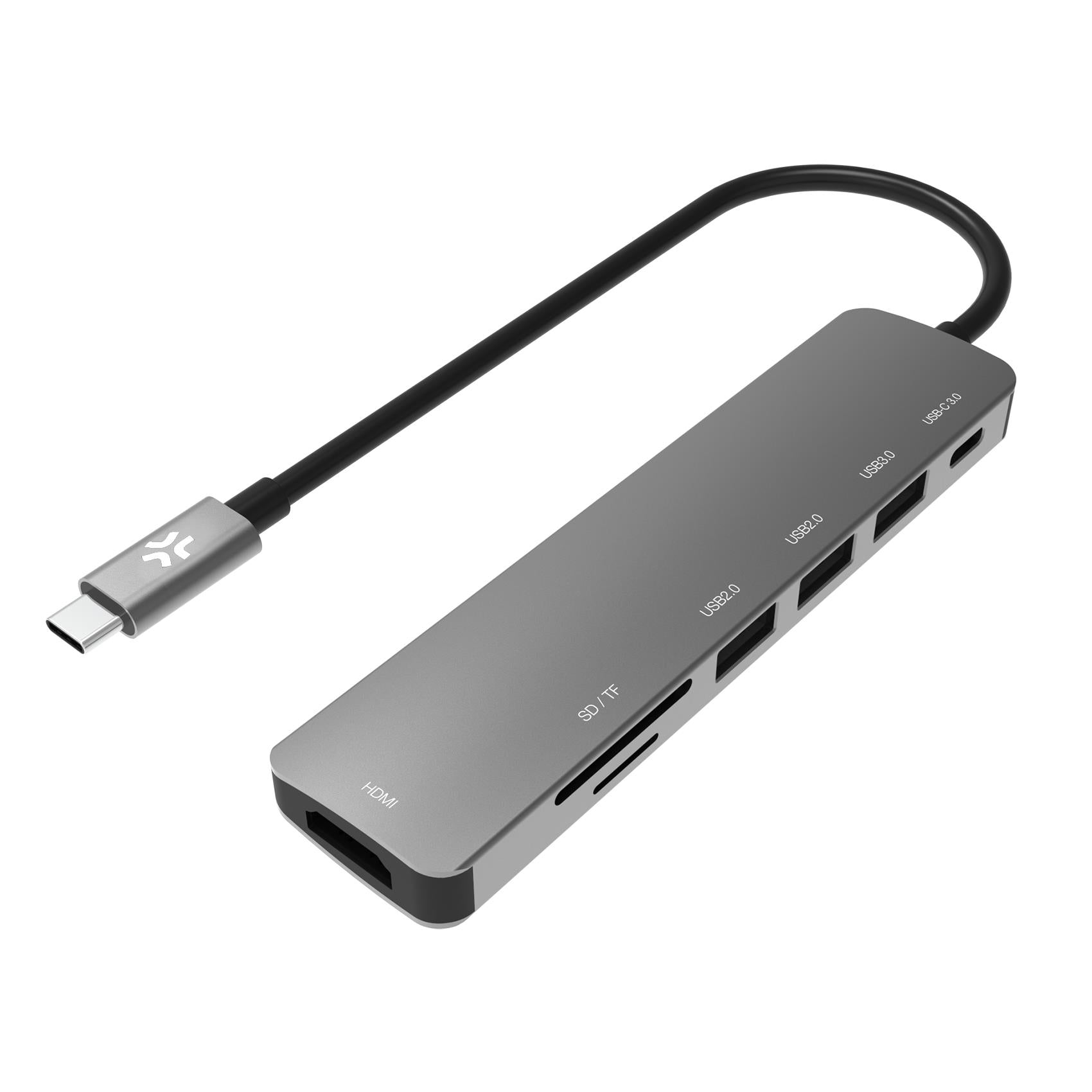 Adattatore USB Type-C Maschio a Usb 3.0x3/Type-C/Hdmi/Card Reader