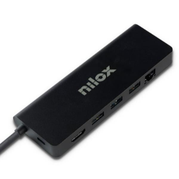 Adattatore Usb-C Maschio a Usb 3.0x3/Usb-C/Hdmi/Card Reader/Lan