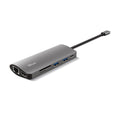 Adattatore Usb-C Maschio a Usb 3.0x2/Usb-C/Hdmi/Card Reader/Lan