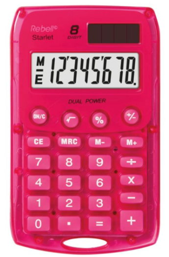 Calcolatrice tascabile 8cifre col.rosa