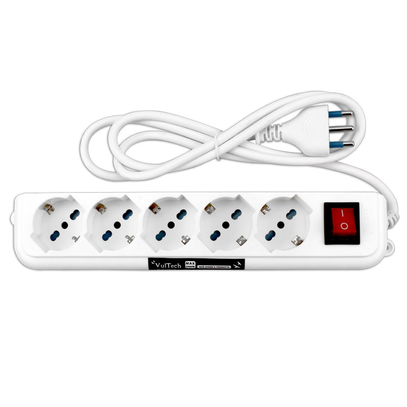 Multipresa 5 porte Schuko/Ital.