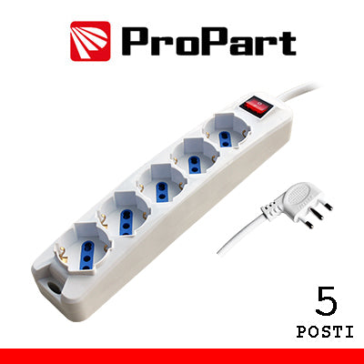 Multipresa 5 porte Schuko/Ital.
