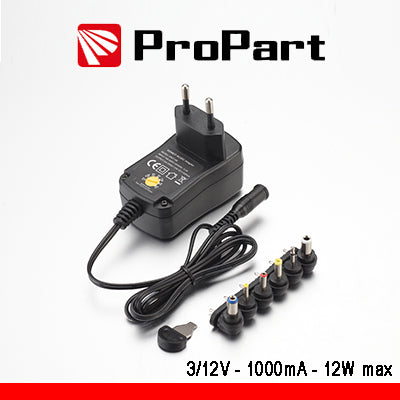 Alimentatore regolabile stabilizzato DC 3-12V max 1000mA