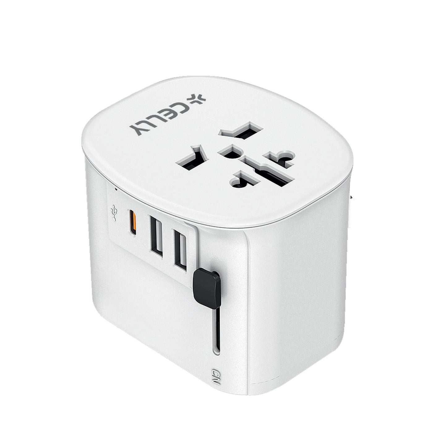 Caricatore Rete Usb-C/2xUsb internazionale World Adapter