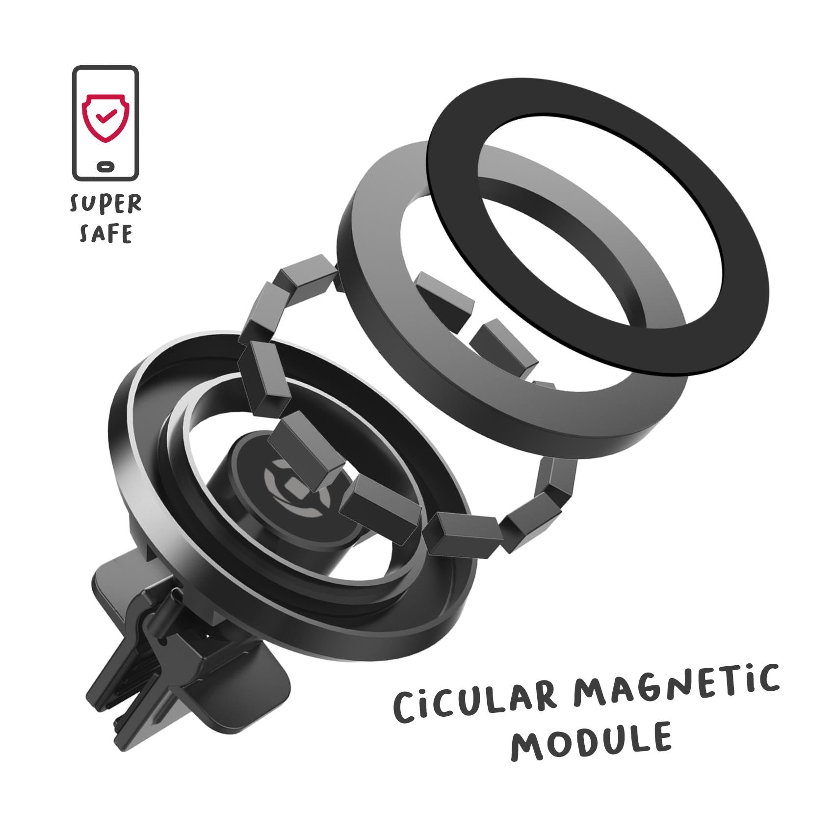 Supporto smartphone da auto per Bocchette MagSafe Ghost