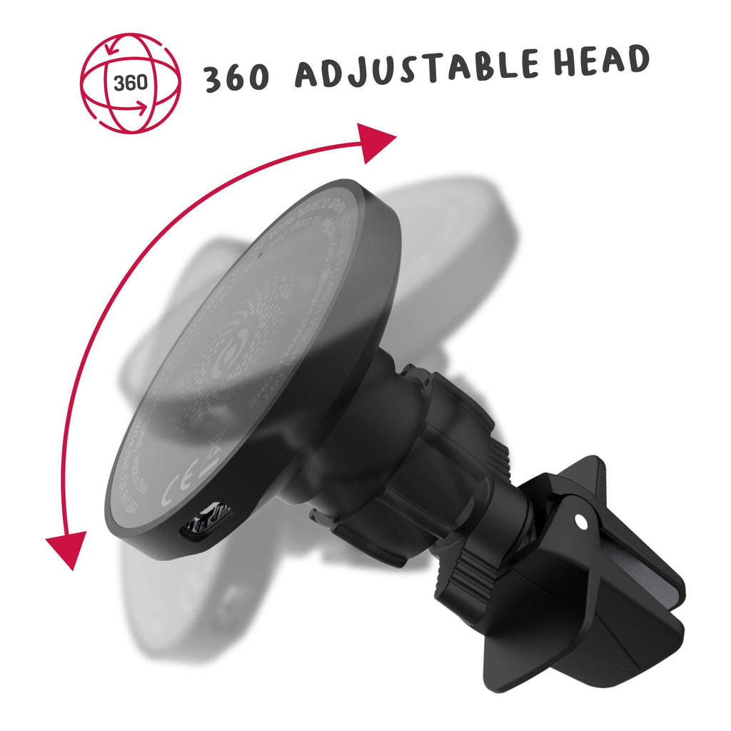 Supporto smartphone da auto per Bocchette MagSafe Ghost con Ricarica Wireless