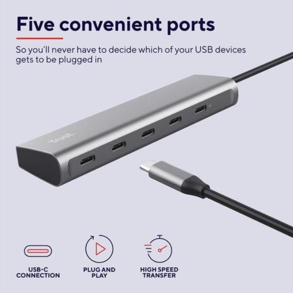 Adattatore Usb-C Maschio a 5x Usb-C