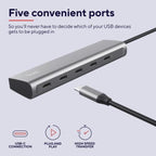 Adattatore Usb-C Maschio a 5x Usb-C