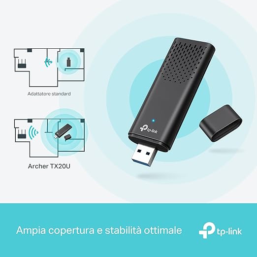Adattatore Wireless USB 2.0 AX 1800 MBPS Wi-Fi 6