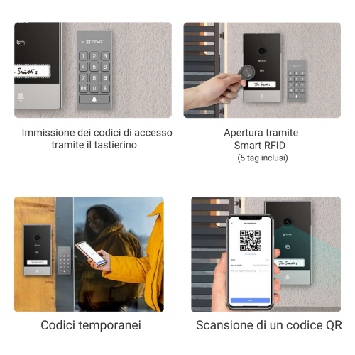 VideoCitofono + Schermo Touch 7" + Tastierino + Tag Network ipcam Wireless 2K