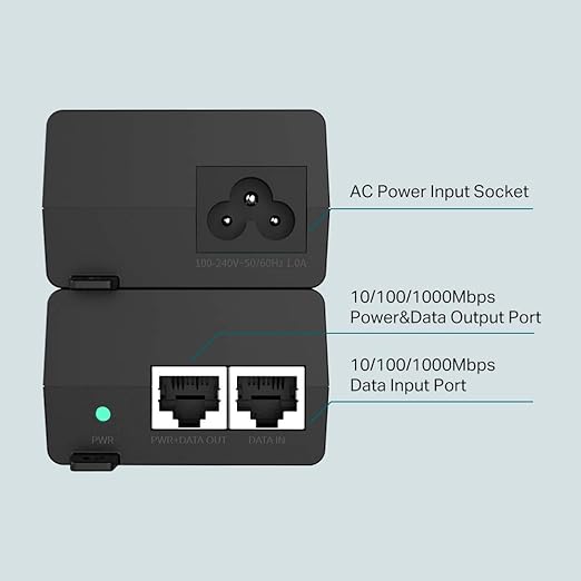 Adattatore Injector PoE+ 30W Ethernet 10/100/1000 MBPS