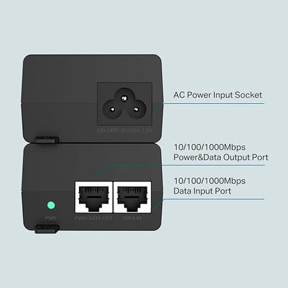 Adattatore Injector PoE+ 30W Ethernet 10/100/1000 MBPS