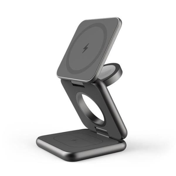 Caricatore Stand Wireless a Induzione 15W Mag Charge 3in1
