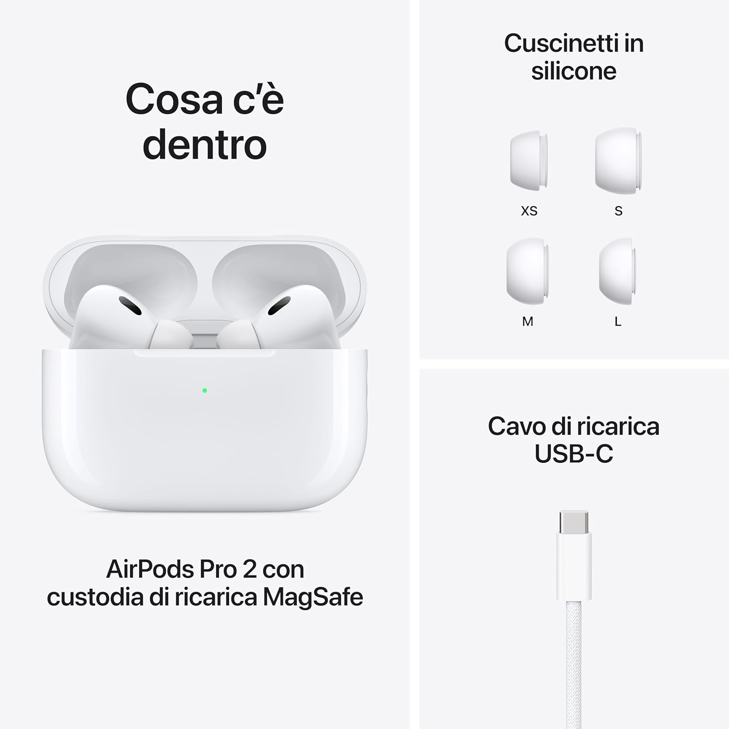 Auricolare Bluetooth IN-EAR con Caricabatterie Portatile AirPods Pro 2