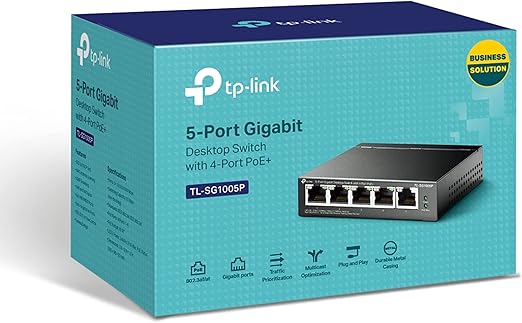 Switch Desktop PoE+ 65W 5 porte Ethernet 10/100/1000 MBPS