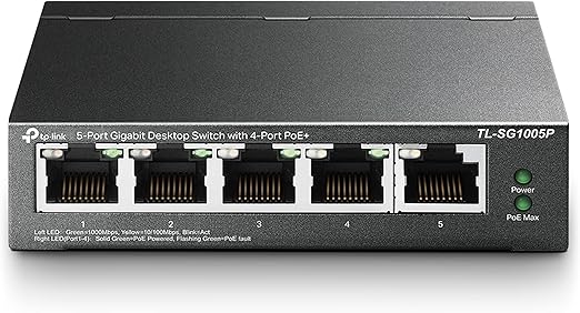 Switch Desktop PoE+ 65W 5 porte Ethernet 10/100/1000 MBPS