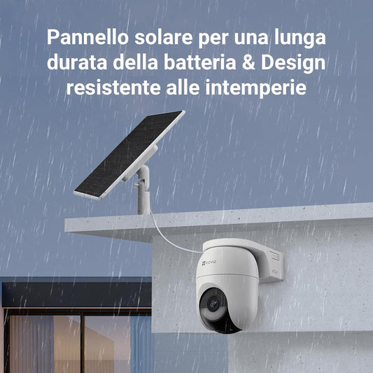 Webcam Esterna a Batteria Network ipcam Wireless 2K + Pannello Solare 5W