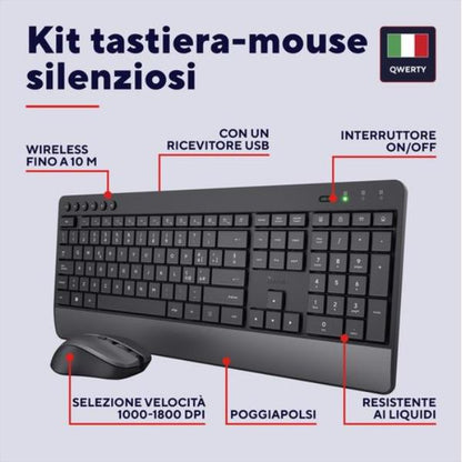 Tastiera + Mouse Wireless