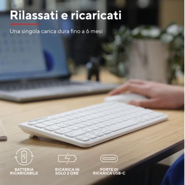 Tastiera Bluetooth+Wireless Multidispositivo