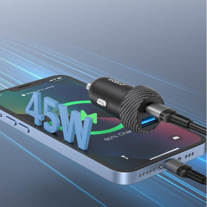 Caricatore Auto Usb-A/Usb-C - 45W