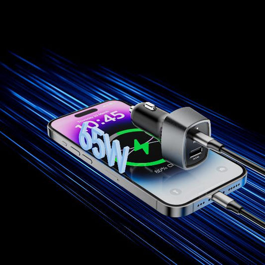 Caricatore Auto Usb-A/Usb-C - 65W