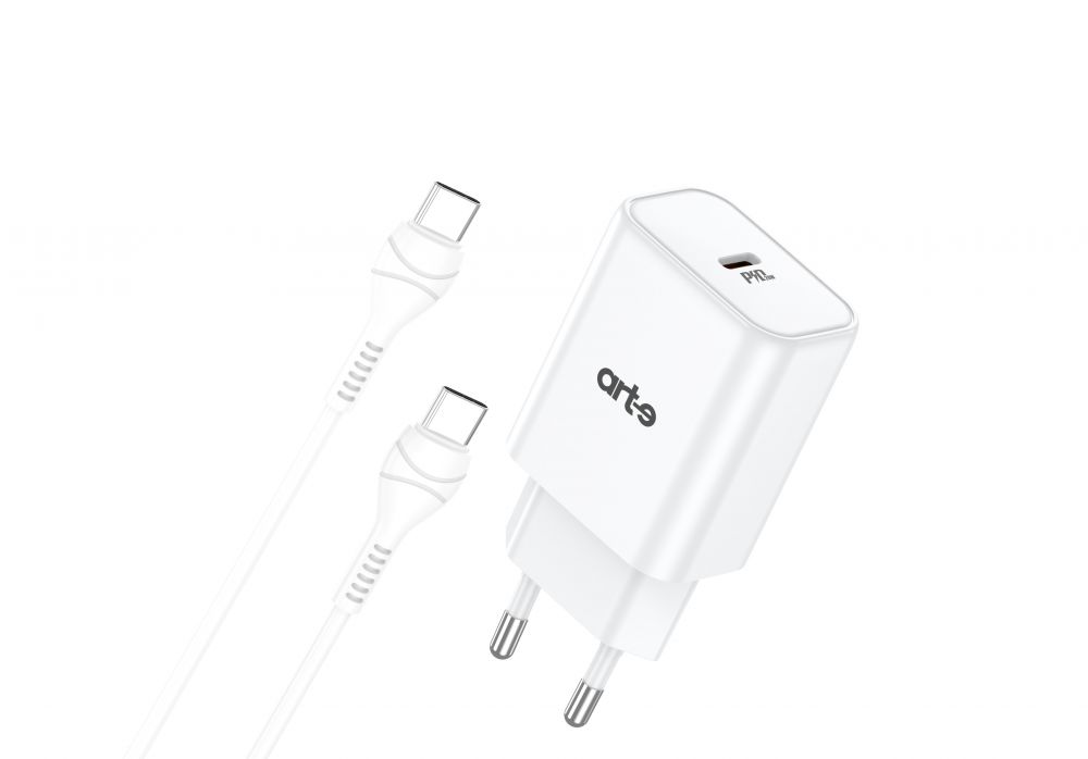 Caricatore Rete Usb-C 20W + Cavo Usb-C/Usb-C