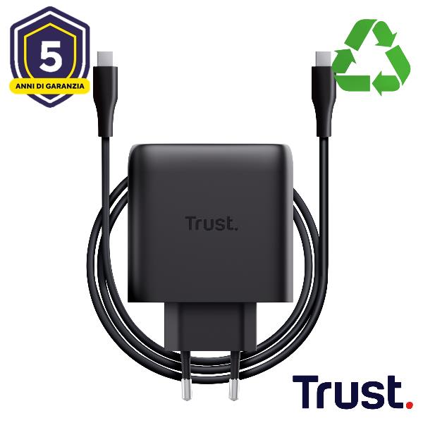 Caricatore Rete Usb-C - 65W con Cavo Usb-C 2m universale