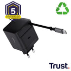 Caricatore Rete Usb-C Retrattile - 65W con Cavo Usb-C 67cm universale