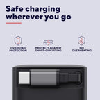 Caricatore Rete Usb-C Retrattile - 65W con Cavo Usb-C 67cm universale