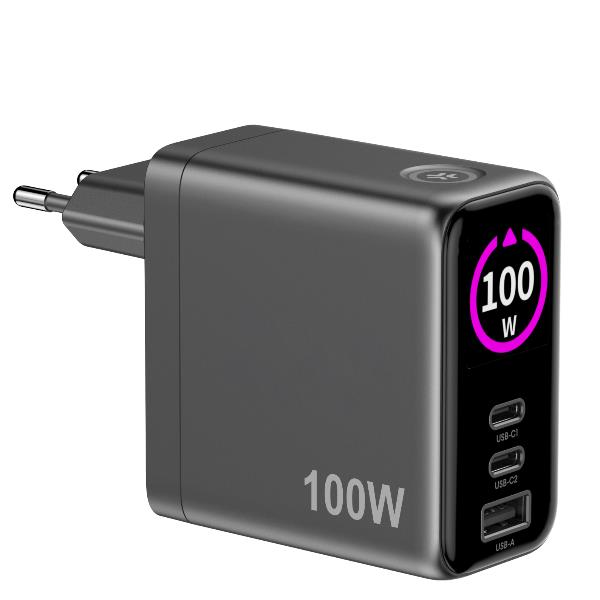 Caricatore Rete Usb/Usb-C con display 100W