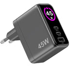 Caricatore Rete Usb/Usb-C con display 45W