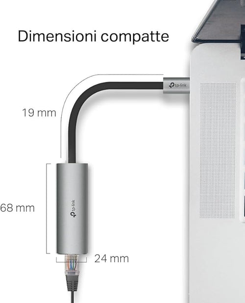 Adattatore Lan RJ45 Gigabite 2.5 su Type-C