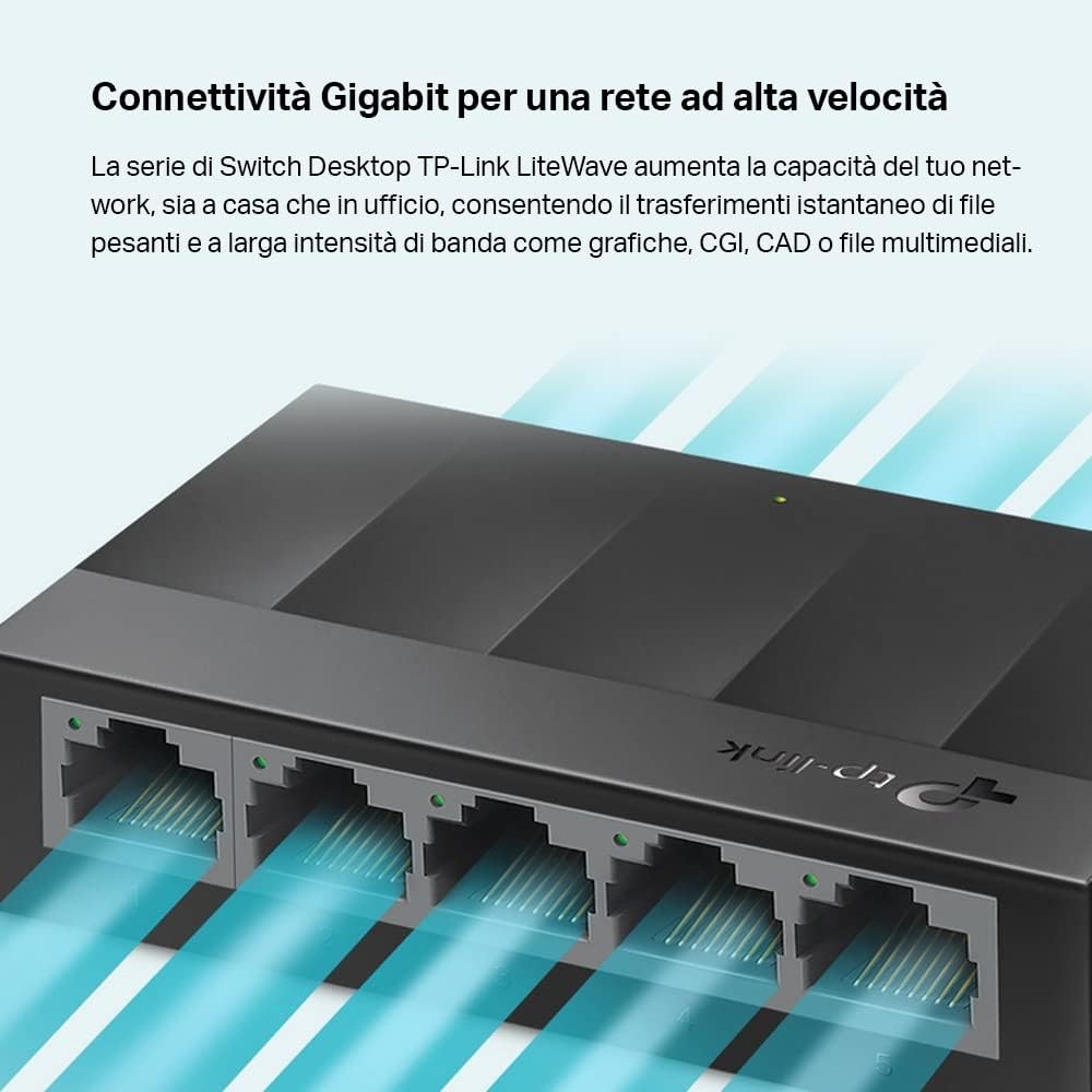 Switch Desktop 5 porte Ethernet 10/100/1000 MBPS