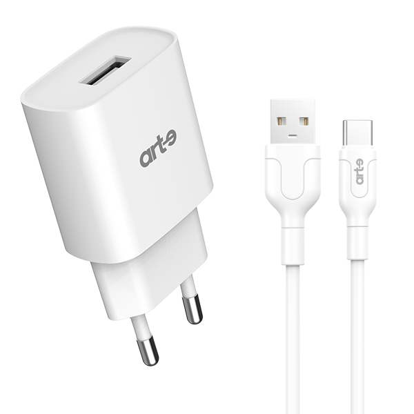 Caricatore Rete Usb 2.1A + Cavo Type-C