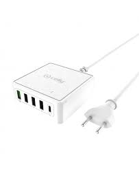 Caricatore Rete Usb 2.0/3.0/Type C 60W universale col.bianco