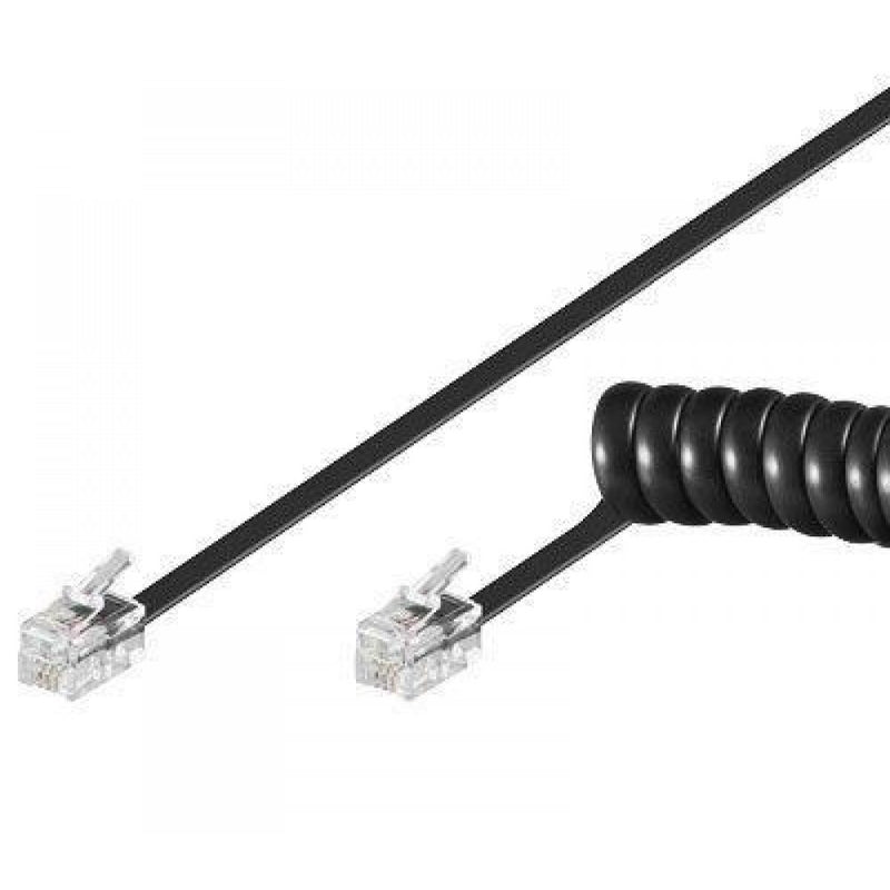 Cavo Telefono spirale RJ-10 4P4C 4m